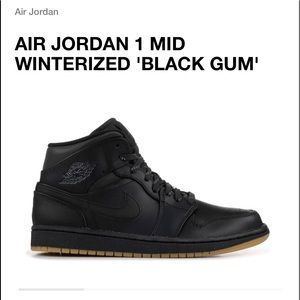 Air Jordan Men's 1 Mid Winterized 'Black Gum'
